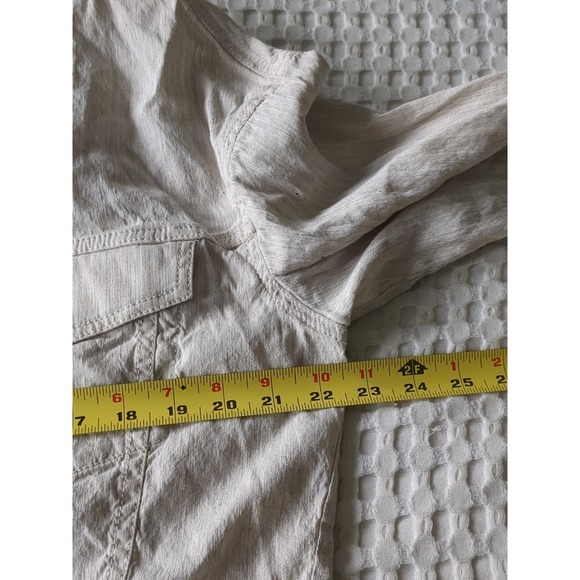 MM Lafleur Anna 2.0 Slubbed Stretch Linen Jacket Button Sz XL Cream Lightweight - Picture 9 of 13